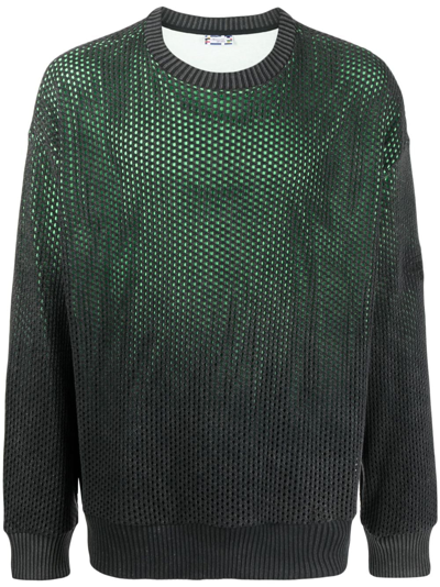 Shop Missoni Perforated Cotton Jumper In Grey