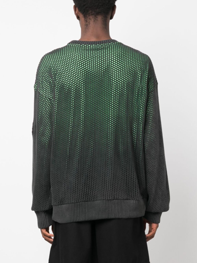 Shop Missoni Perforated Cotton Jumper In Grey