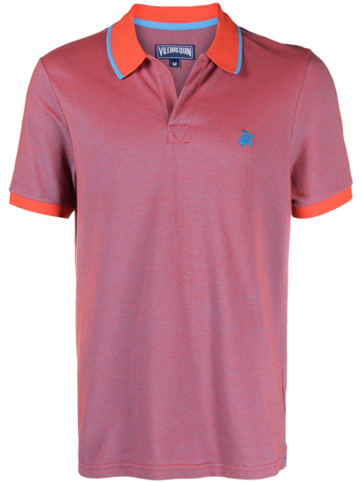 Shop Vilebrequin Palatin Logo-embroidered Polo Shirt In Red
