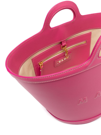 Marni Fuchsia Tropicalia Tote Bag In Pink