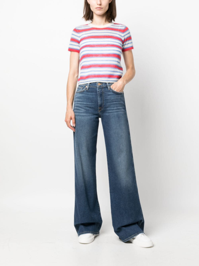 Shop 7 For All Mankind Mid-rise Wide-leg Jeans In Blue