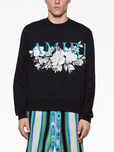 Shop Amiri Logo-print Cotton Sweatshirt In Black