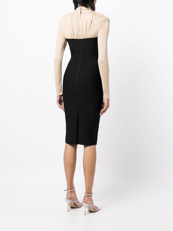 Herve L. Leroux blouse pencil dress - Brown