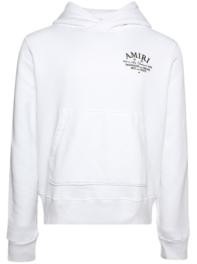 Shop Amiri Logo-print Cotton Hoodie In White