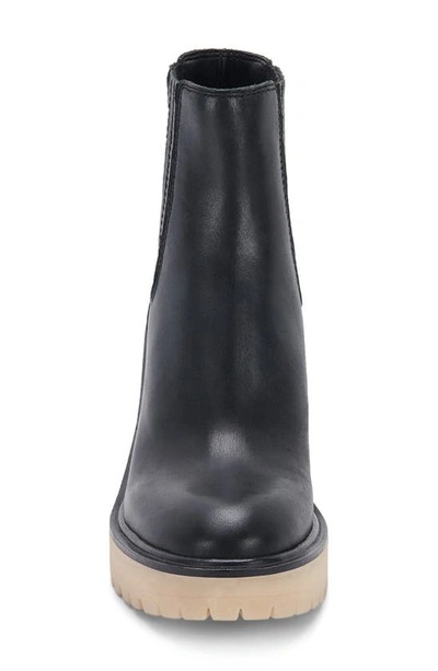 Shop Dolce Vita Caster H2o Waterproof Lug Sole Platform Bootie In Black Leather