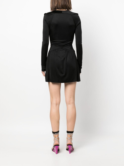 Shop Dsquared2 V-neck Cut-out Minidress In Black