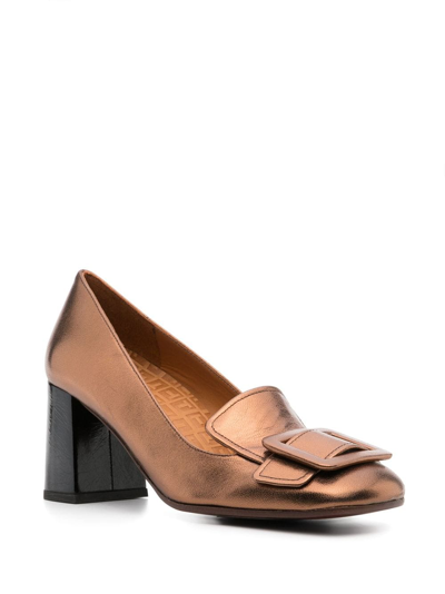 Shop Chie Mihara Pema 60mm Metallic-leather Pumps In Gold