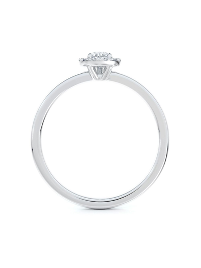 Shop De Beers Jewellers Platinum Aura Diamond Solitaire Ring In Silver