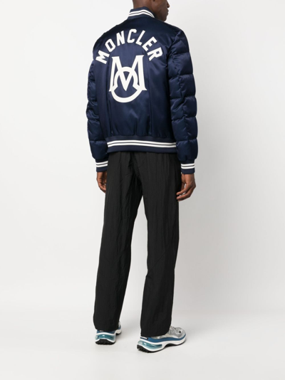 Shop Moncler Dives Padded Bomber Jacket In Blue