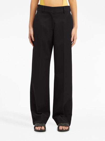 Shop Palm Angels High-rise Straight-leg Trousers In Black