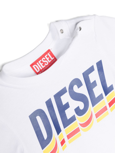 Shop Diesel Logo-print Cotton T-shirt In White