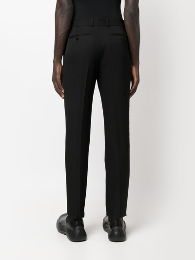 Alexander Mcqueen Satin-trimmed Tailored Trousers In Black