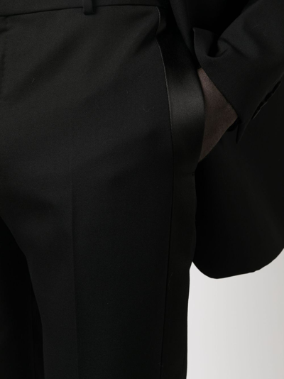 Shop Alexander Mcqueen Satin-trimmed Tailored Trousers In Black