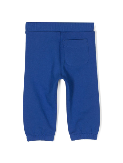 Shop Diesel Logo-print Cotton Track Pants In Blue