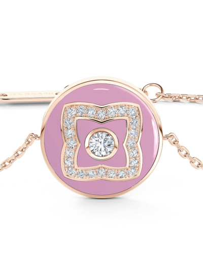 Shop De Beers Jewellers 18kt Rose Gold Enchanted Lotus Diamond Bracelet In Pink