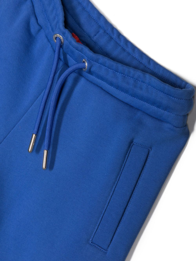 Shop Diesel Logo-print Cotton Trousers In Blue