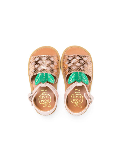 Shop Pom D'api Carrot-motif Flat Sandals In Neutrals