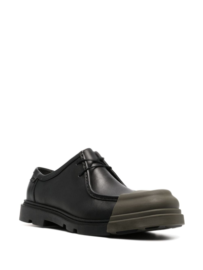 Camper Junction Contrast Derby Shoes In Black