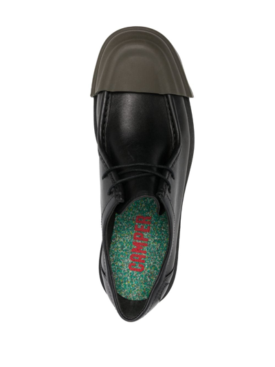 Camper Junction Contrast Derby Shoes In Black