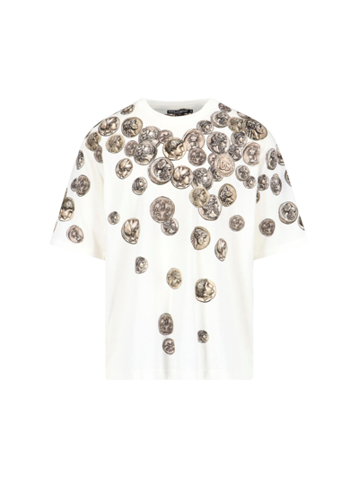 Shop Dolce & Gabbana 'coin' Print T-shirt In White