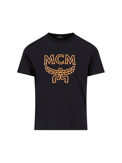Shop Mcm Logo T-shirt In Black  