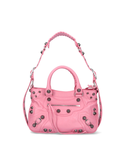 Shop Balenciaga "neo Cagole" Midi Shoulder Bag In Pink