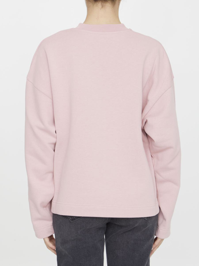 Shop Moncler Cotton Sweatshirt With Logo In Pink