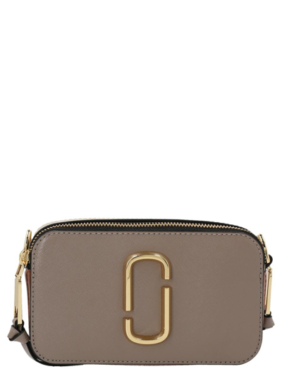 Marc Jacobs Snapshot Multicolor Leather Crossbody Bag In Grey