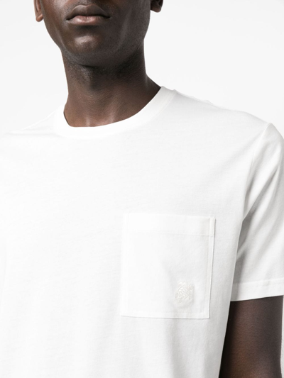 Shop Vilebrequin Chest-pocket Cotton T-shirt In 白色