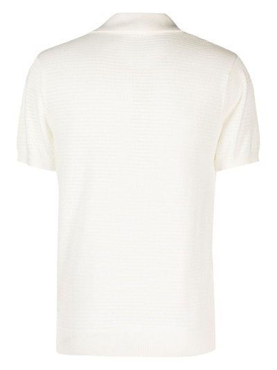 Shop Frescobol Carioca Clemente Knitted Polo Shirt In White