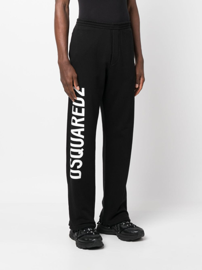 Shop Dsquared2 Logo-print Cotton Track Pants In Black