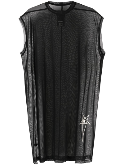 LOGO-EMBROIDERED SHEER TANK TOP