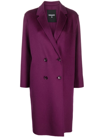 Shop Patrizia Pepe Double-breasted Wool-blend Coat In Purple