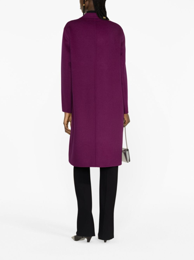 Shop Patrizia Pepe Double-breasted Wool-blend Coat In Purple