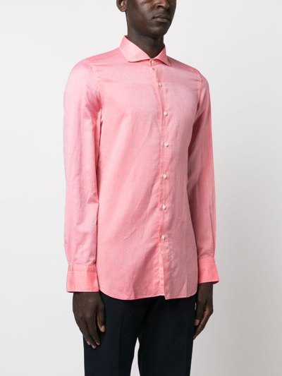 Shop Finamore 1925 Napoli Napoli Long-sleeve Shirt In 粉色