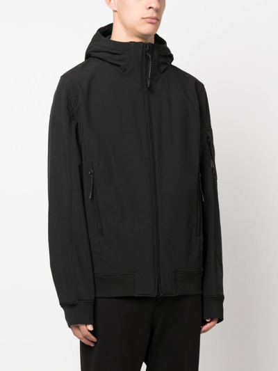C.p. Company Kapuzenjacke Mit Linsen-detail In Black