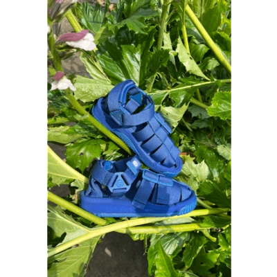 Shop Sha·ka Denim Hiker Sandals In Blue