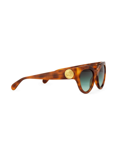 Shop Gucci Cat-eye Frame Sunglasses In Brown