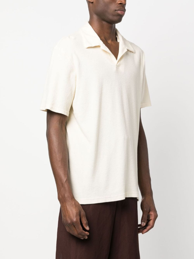 Shop Frescobol Carioca Faustino Terry-cloth Polo Shirt In Neutrals