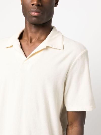 Shop Frescobol Carioca Faustino Terry-cloth Polo Shirt In Neutrals