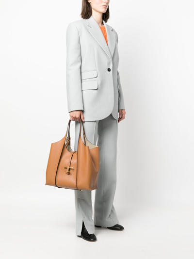 Tod's Tote Bag Leather Double Handles In Brown