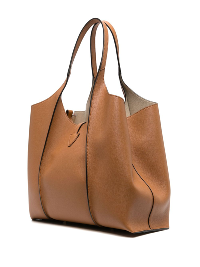 Shop Tod's Medium T Timeless Leather Tote Bag In Brown