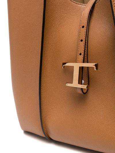 Tod's Tote Bag Leather Double Handles In Brown