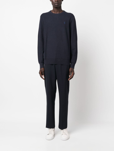 Polo Ralph Lauren Polo Pony Motif Sweater In Blue