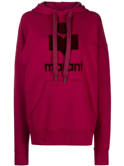 Shop Marant Etoile Mansel Logo-print Hoodie In Red