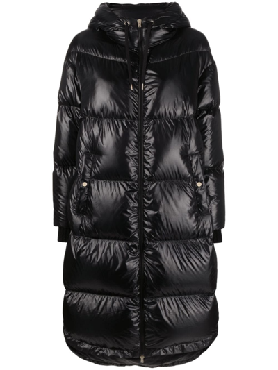 Shop Herno Hooded Puffer Coat In Black