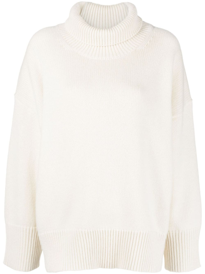 Shop Chloé Cashmere Roll-neck Sweater In Neutrals