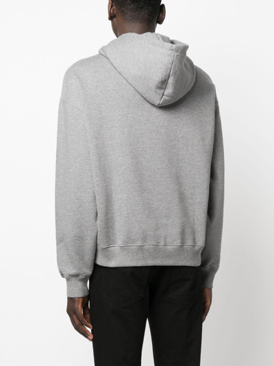 Shop Bally Graphic-print Drop-shoulder Hoodie In Grey