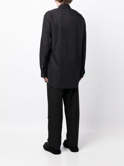 Shop Ann Demeulemeester Cesar Long-sleeve Poplin Shirt In Black
