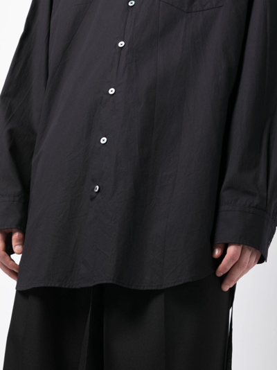 Shop Ann Demeulemeester Cesar Long-sleeve Poplin Shirt In Black